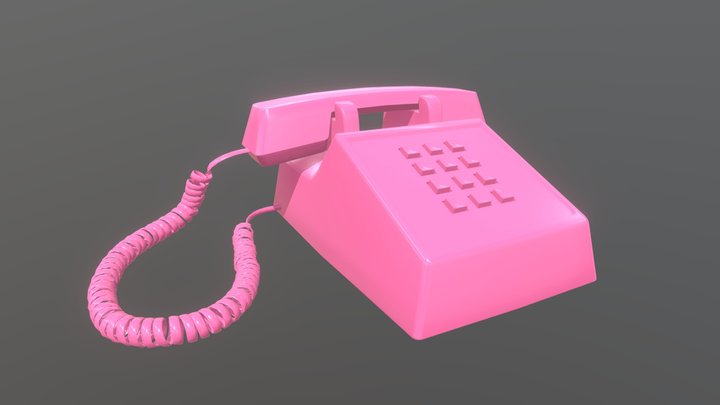 Retro Pink Phone 3D Model
