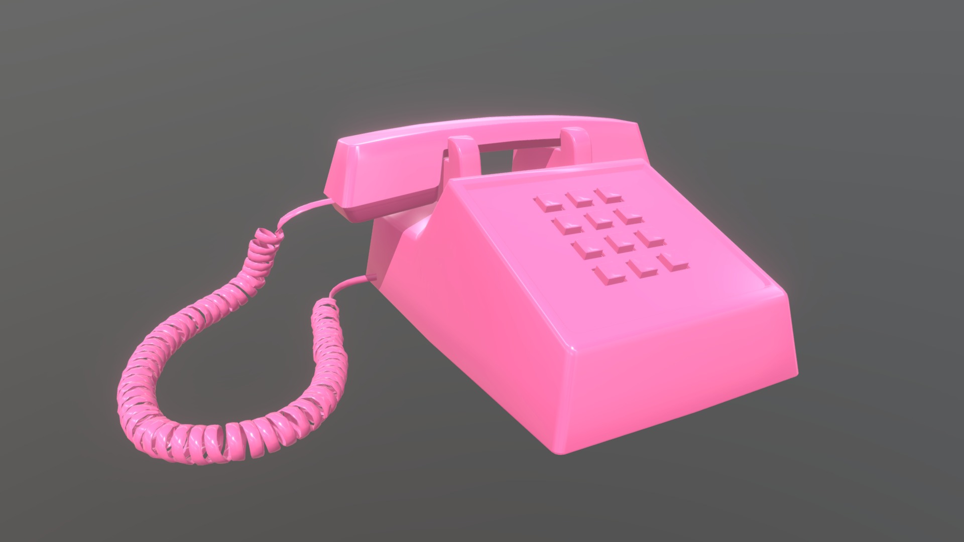 3D model Retro Pink Phone - This is a 3D model of the Retro Pink Phone. The 3D model is about a pink plastic toy.