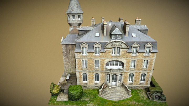 Kerminaoued Castle - France - Normals AO cavity 3D Model