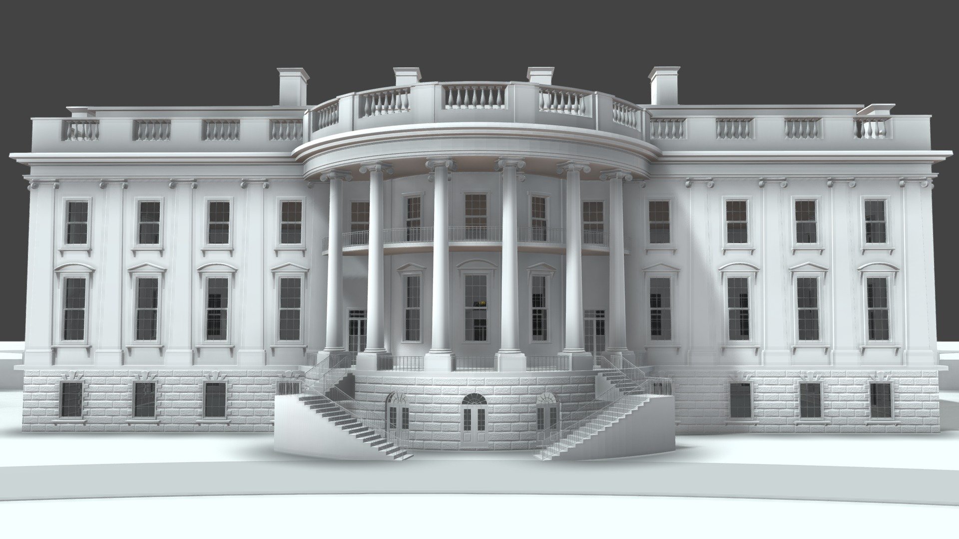 3D White House Buy Royalty Free 3D model by Giimann