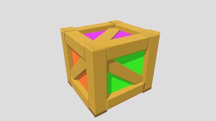 Rainbow Crate 3D Model