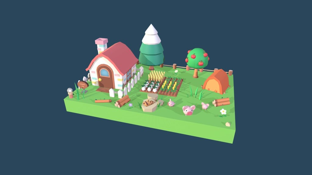 Cartoon Town - Little House & Farm