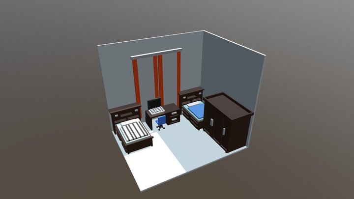 My room in real life voxel 3D Model