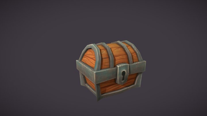 Low poly treasure chest 3D Model