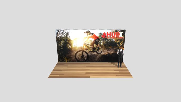 20ft x 10ft Straight RPL Fabric Pop Up Display 3D Model