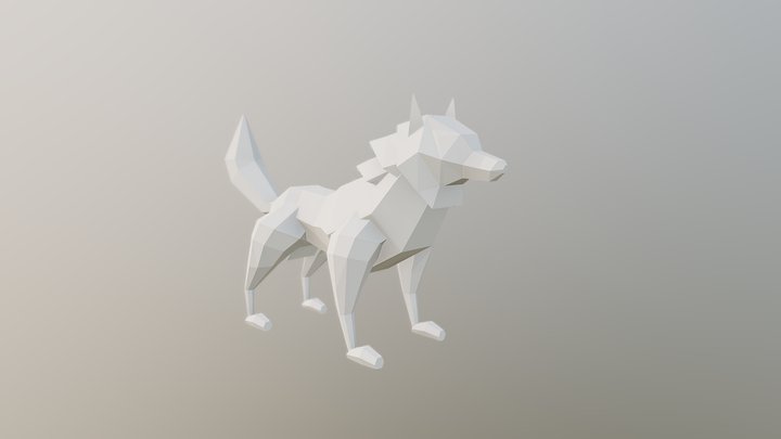 Low Poly Wolf 3D Model