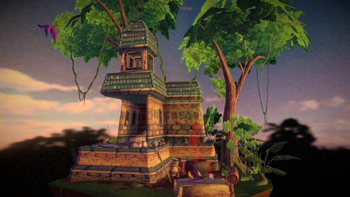 DAE Mayan Building 3D Model