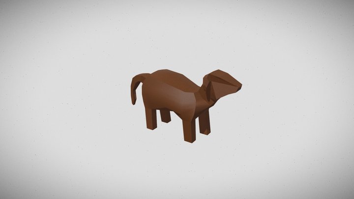 Cute lil' Doggo in low poly 3D Model