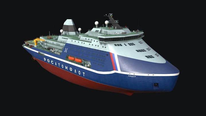 Project 10510 icebreaker Lider \ ледокол Лидер 3D Model