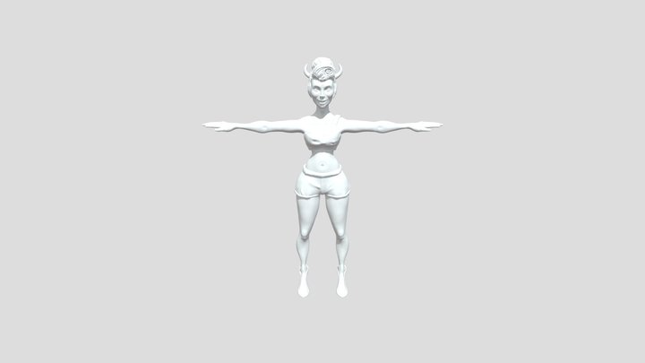 Pinup Demon Sculpt 3D Model