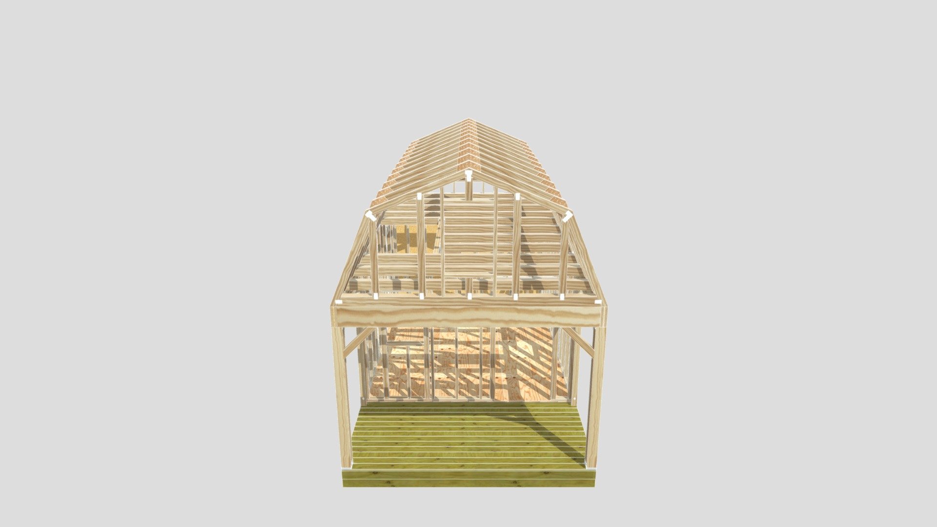 12x22 Barn with porch - 3D model by shedking [ca6c01a] - Sketchfab