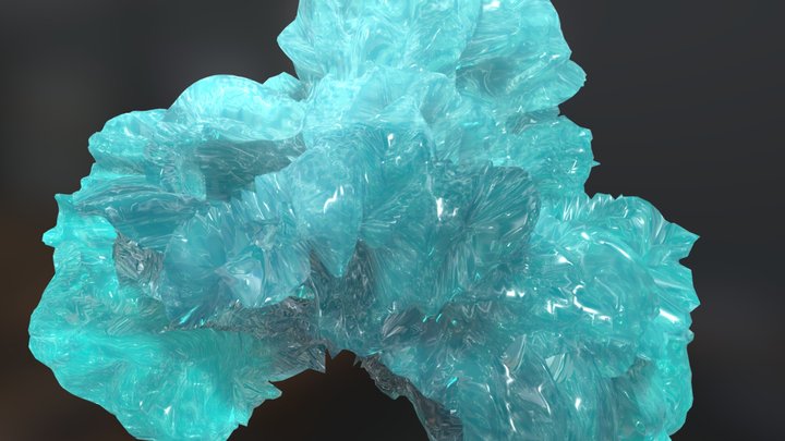 Turquoise Blob Crystal 3D Model