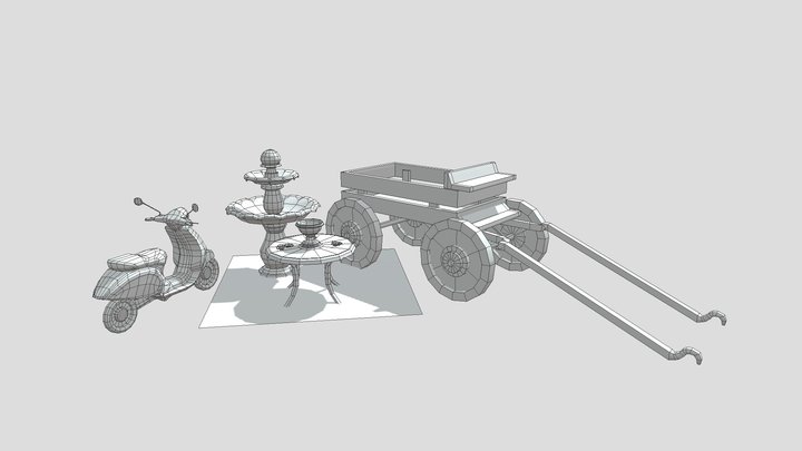 Grandmas House - Unwrap 2 More Detailed Props 3D Model