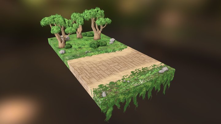 Trees and Path 3D Model