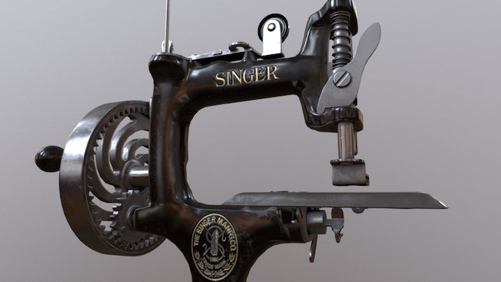 Vintage Sewing Machine 3D Model