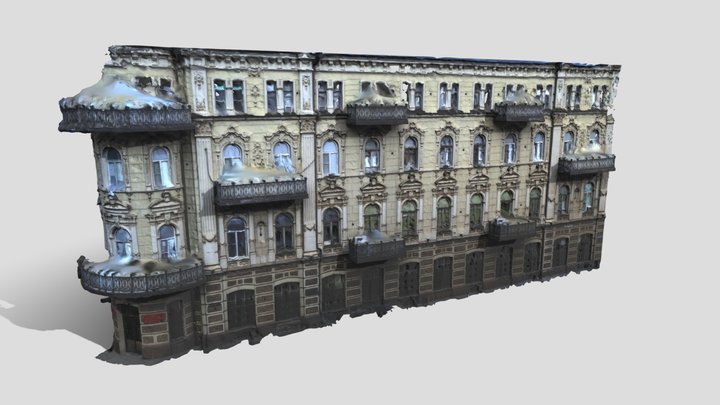413 военный госпиталь - Фасад - г. Астрахань 3D Model
