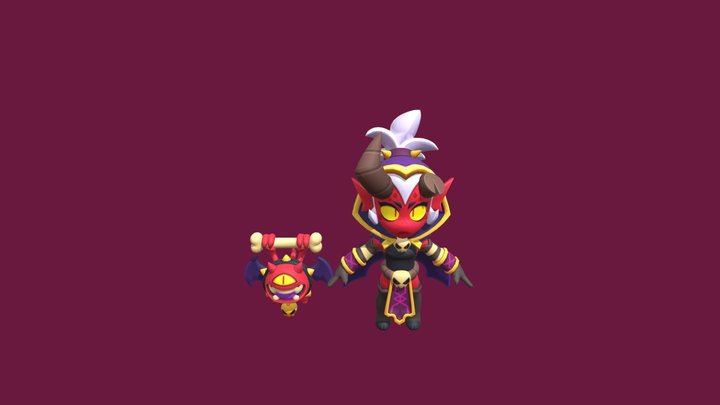 Willow-brawl-stars-demon-skin-t-pose 3D Model