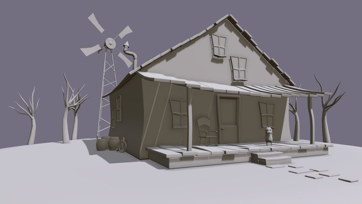 Courage the Cowardly Dog's House 3D Model