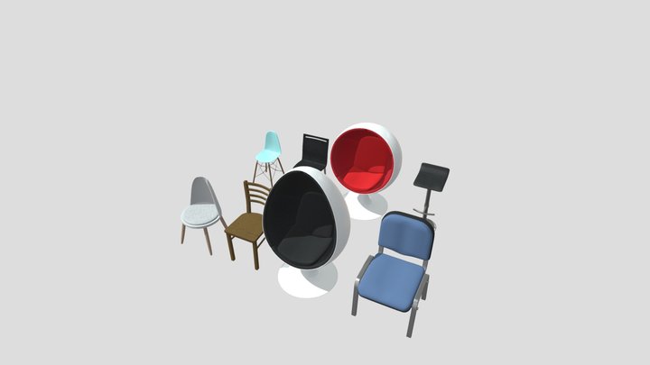 8-Chairs 3D Model