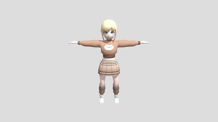 Low poly girl 3D Model