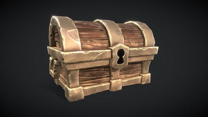 Stylized Treasure Chest 3D Model