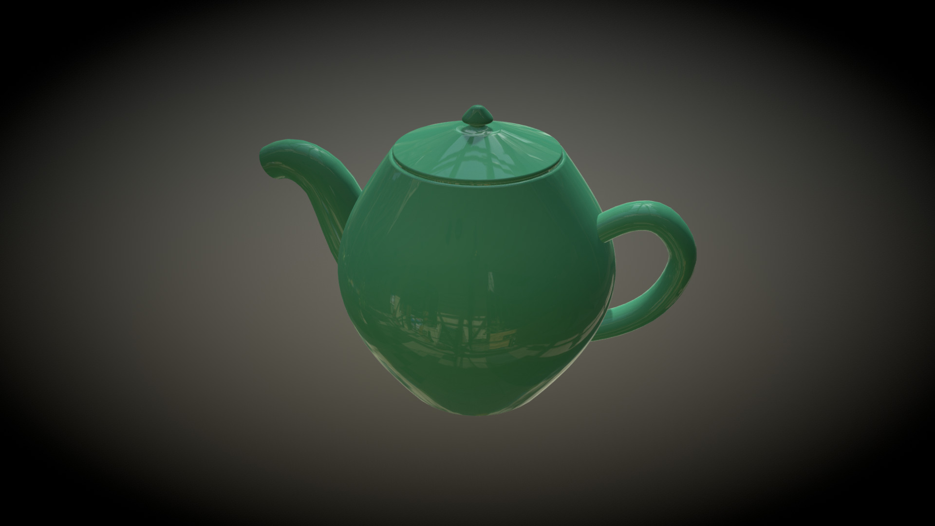 3D model Teapot - This is a 3D model of the Teapot. The 3D model is about a green teapot with a handle.