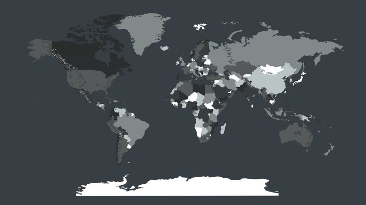 Toon Style World Map Pack 3D Model
