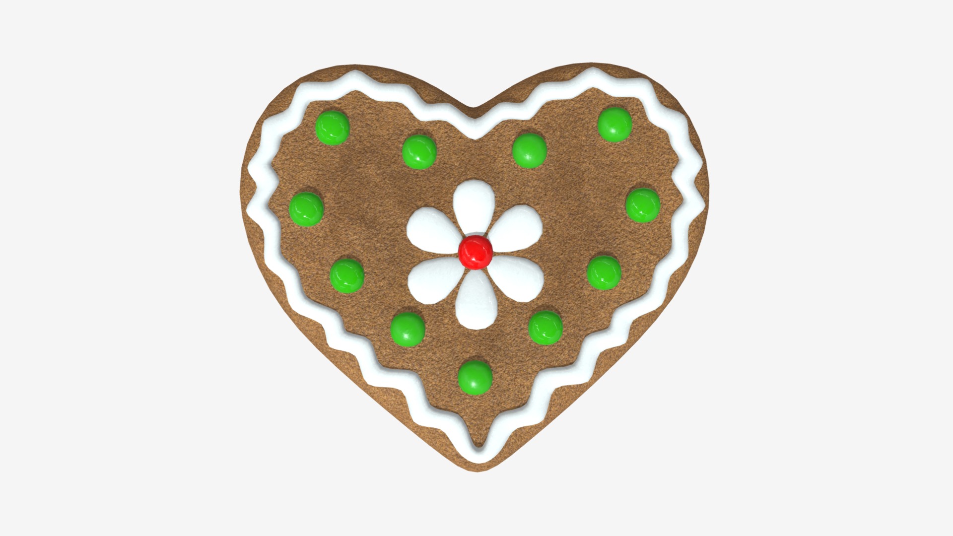3D model Gingerbread cookie 05 - This is a 3D model of the Gingerbread cookie 05. The 3D model is about a cake with frosting and candy on it.