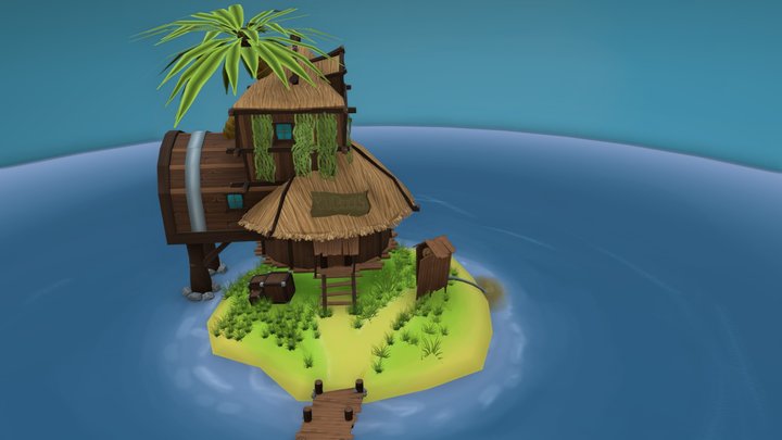 1DAE03 Muller Bas Game Art Island 3D Model