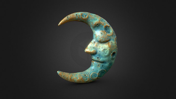 Ancient golden moonstone 3D Model