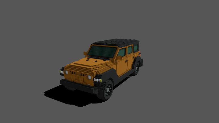 Voxel Jeep 3D Model