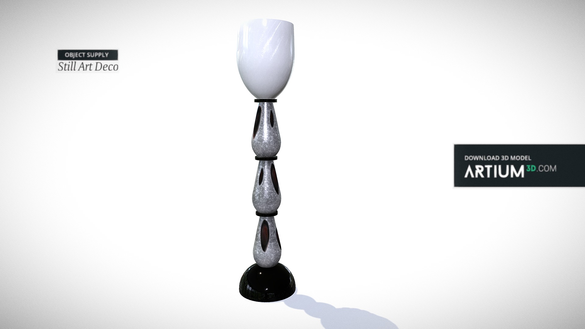3D model Murano stand lamp – 70. years - This is a 3D model of the Murano stand lamp – 70. years. The 3D model is about a pair of light bulbs.