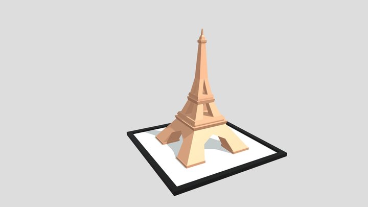 Eiffel Tower Low Poly 3D Model