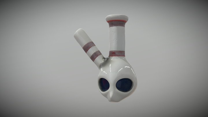 ceramic bong shaped like an alien head 3D Model