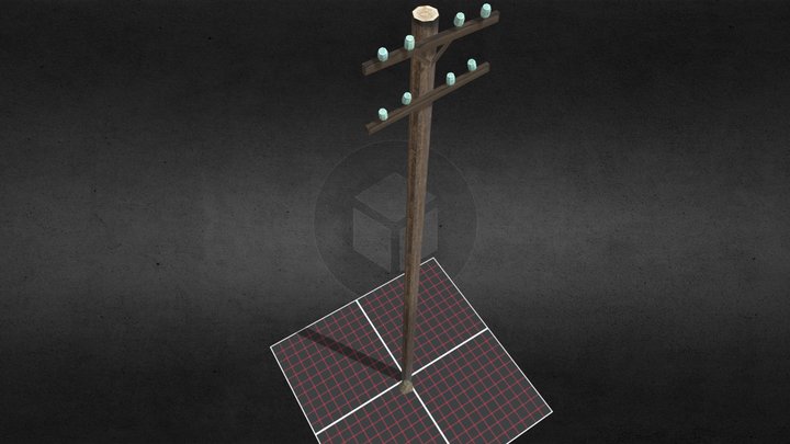 Utility Pole - WW2 Carentan Scene 3D Model