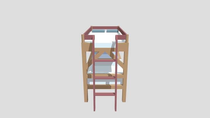 Bed Set (Low Poly) 3D Model