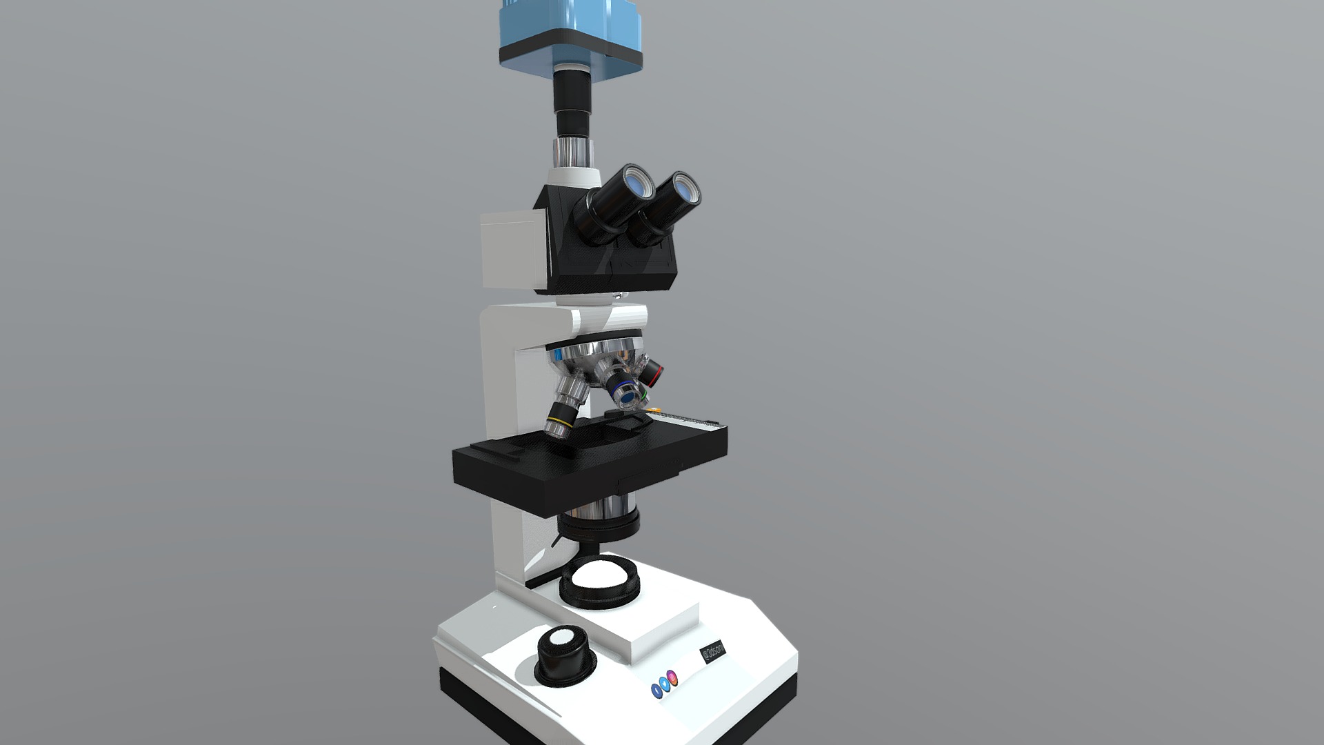3D model Microscope - This is a 3D model of the Microscope. The 3D model is about a microscope with a slide.