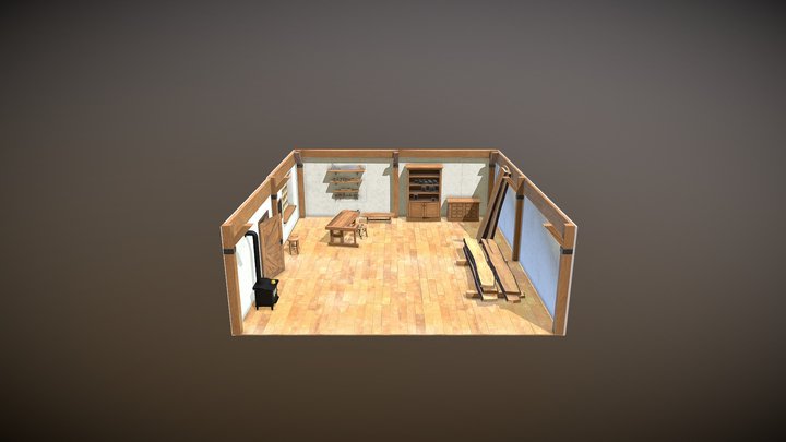 Wood Workshop,  Carpentry shop 3D Model