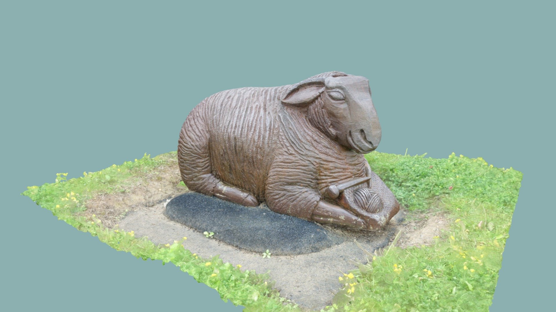 Knitting Sheep sculpture