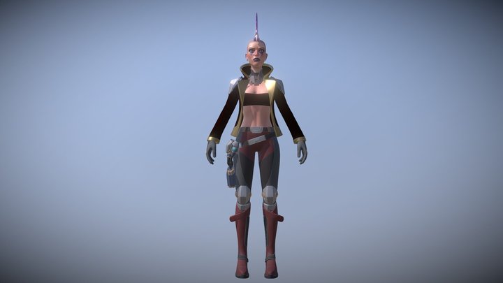 Cyberpunk girl 3D Model
