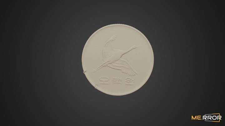 Korea Coin 3D scan 500won 3D Model