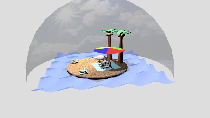 海灘(動畫) 3D Model