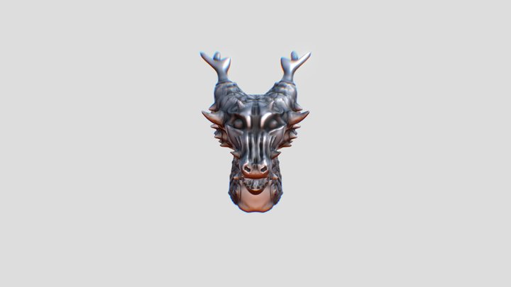 Metal Dragon statue 3D Model