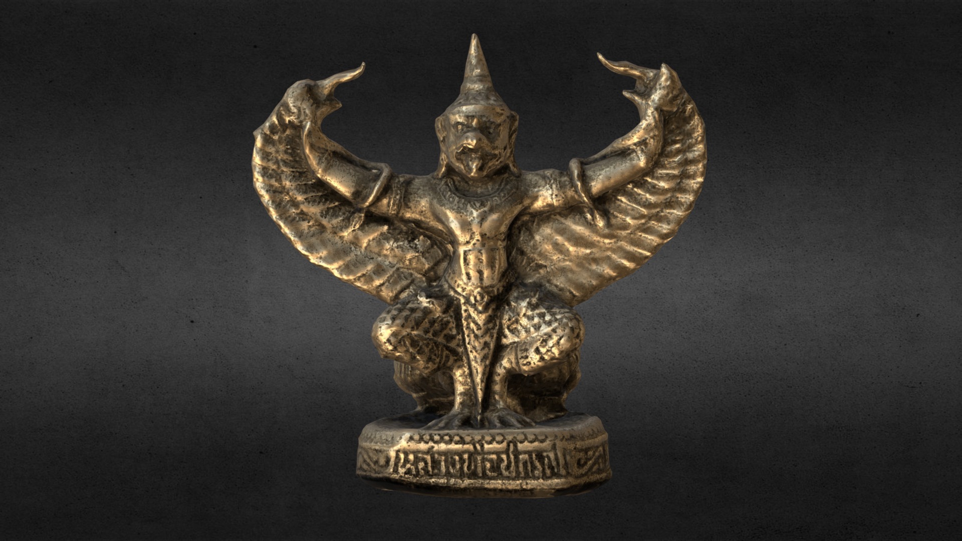 3D model Garuda photogrammetry – Materials remake - This is a 3D model of the Garuda photogrammetry - Materials remake. The 3D model is about a statue of a person with a beard and a hat.