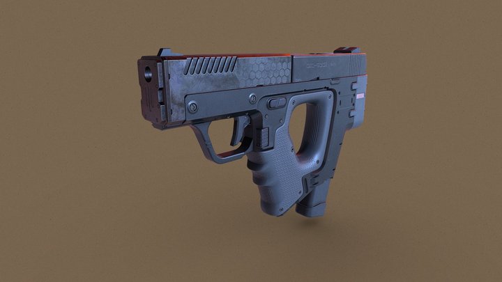 Deus Ex 01 Stealth Pistol Redesign 3D Model