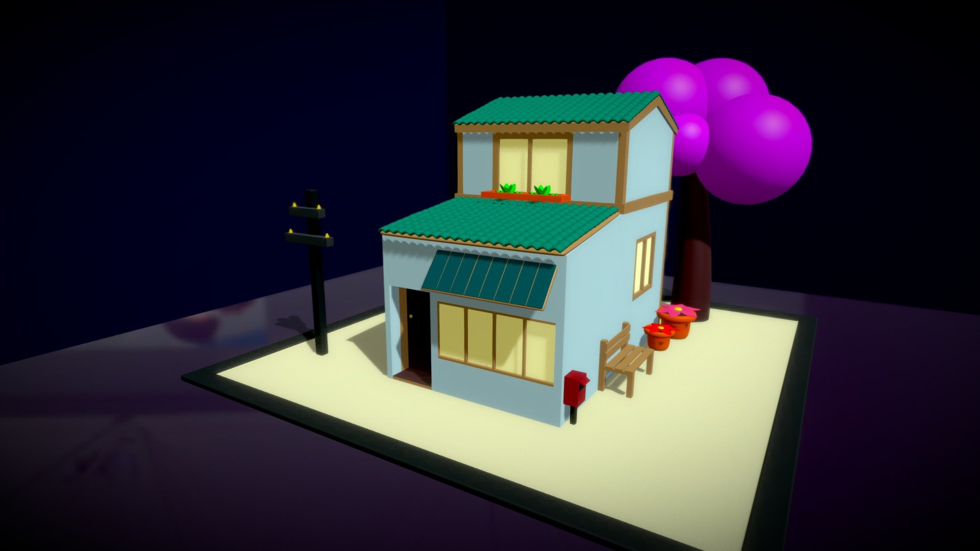 casa animada en 3d