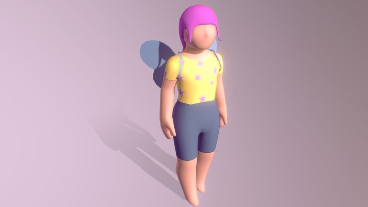 Child With Fairy Wings 3D Model
