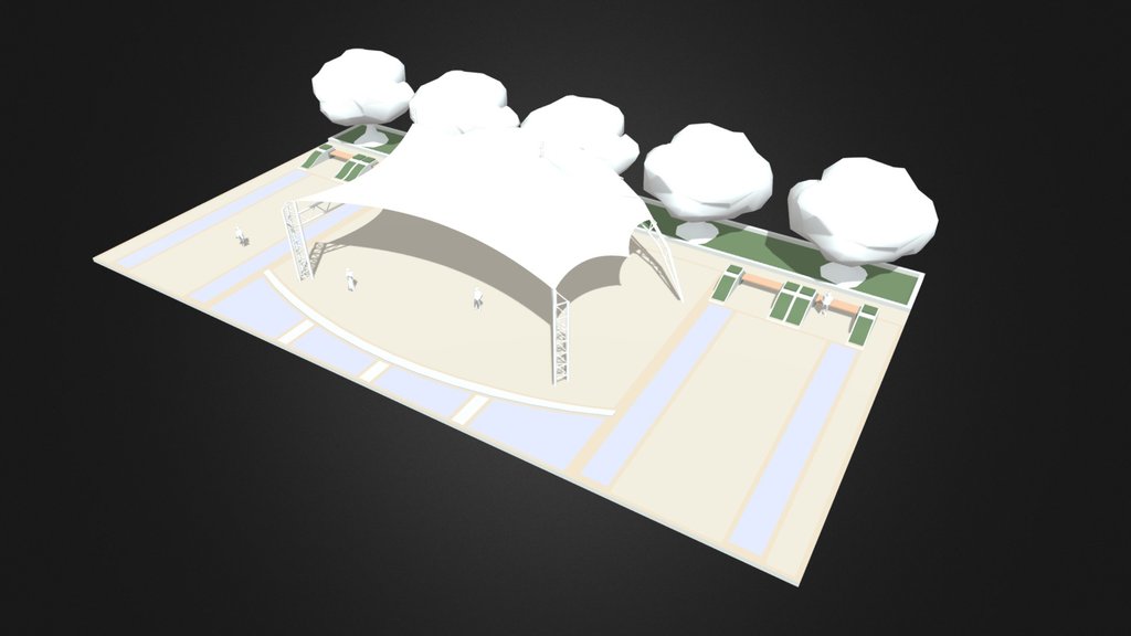 ST-2008 Double-Peak Tensile Membrane Stage Roof