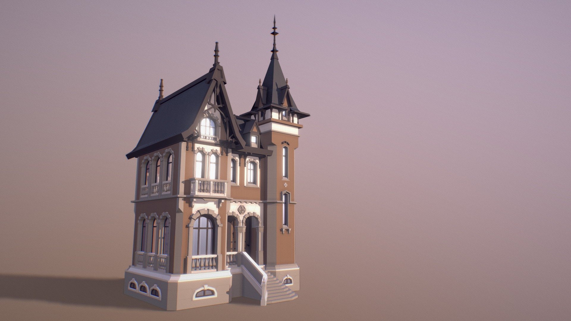 Victorian Mansion 3d Model By Larolei Low Poly Strix567 Ca98b5d