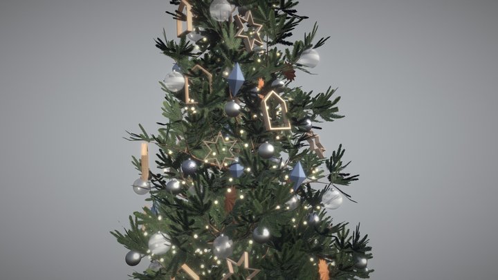 Christmas tree in scandi style 3D Model